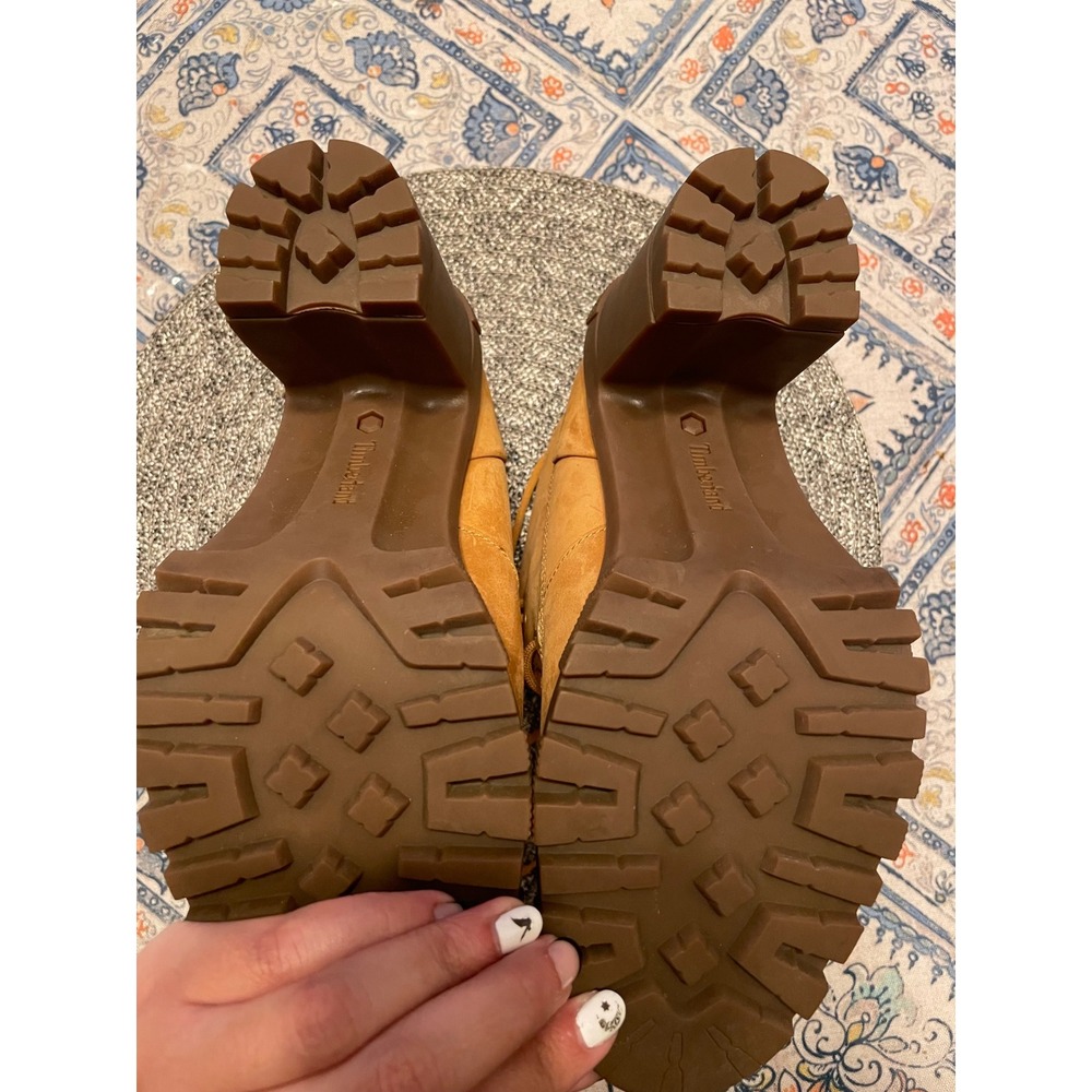 Timberland Allington Heights Wheat Nubuck Leather Heeled Boots A2MQS Womens 8.5 - Picture 7 of 7